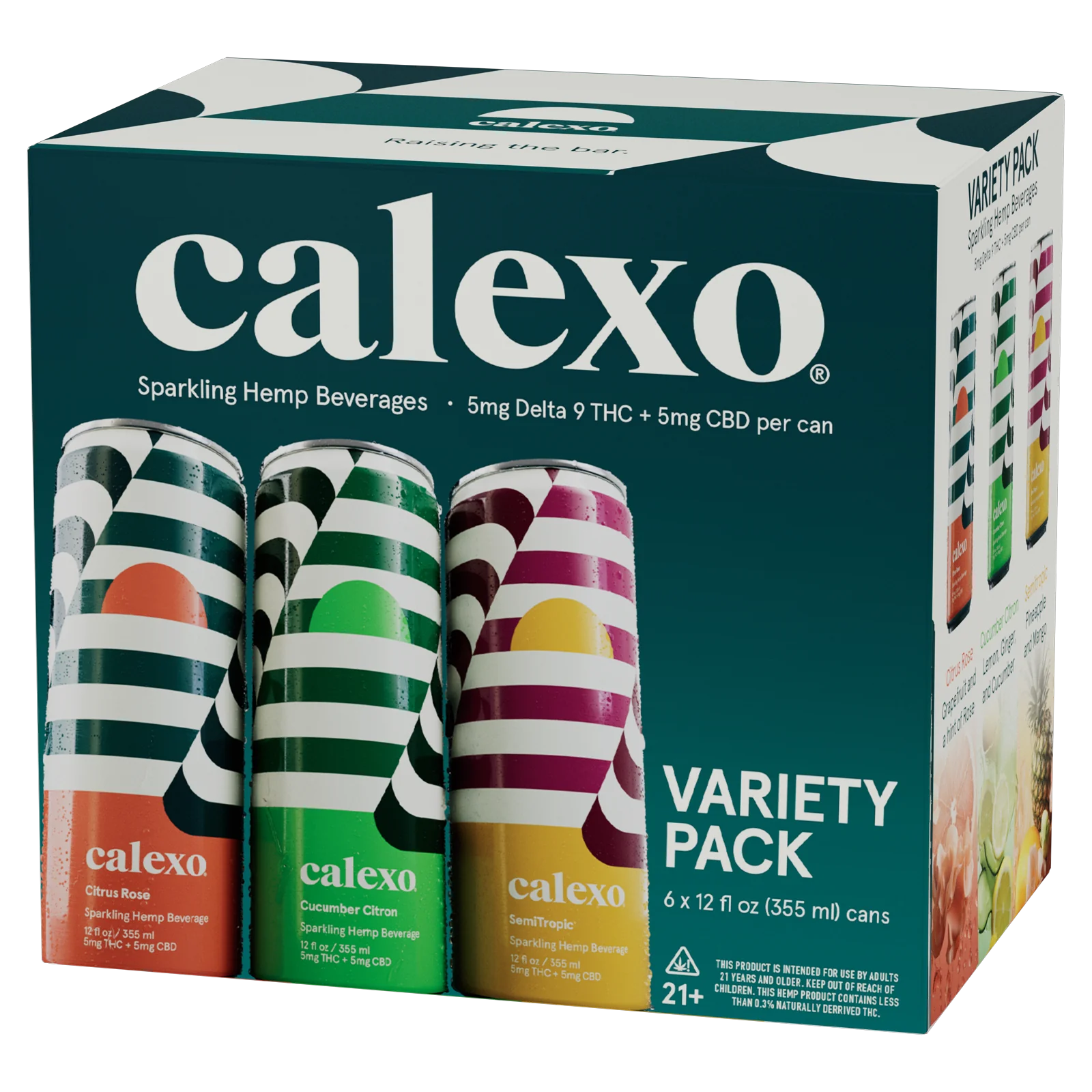 Calexo | Sparkling Hemp Beverages - Variety 6-Pack (5mg THC)